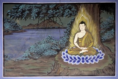 ブッダの人生瞑想中のブッダ - 韓国、水原地域のヨンジュ寺。 作： School Korean