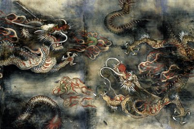 韓国・ソウルのポンウォン仏教寺院の装飾である龍。 作： School Korean