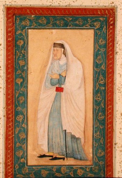 西洋風ドレスを着た老婆（『大型クライブ・アルバム』より）1760年頃 作： School Mughal