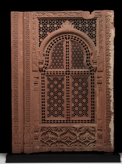 ジャーリのスクリーンのペア、18世紀頃（砂岩） 作： School Mughal