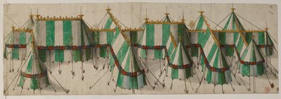 コットン アウグストゥス III、f.19 白と緑のチューダー色のロイヤル パビリオンの設計 作： School Netherlandish