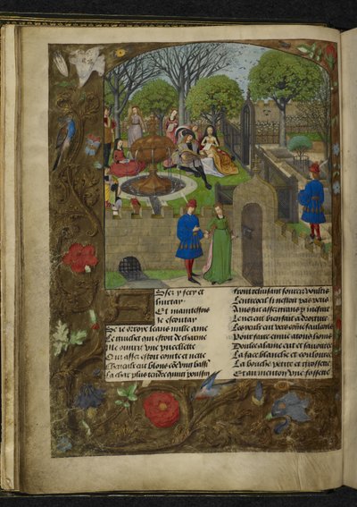 ハーレー 4425 f. 12v Garden of Pleasure (ベラム) 作： School Netherlandish