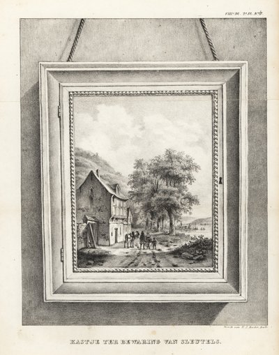 横長のフォトフレームに鍵を隠して収納するロッカー 作： School Netherlandish