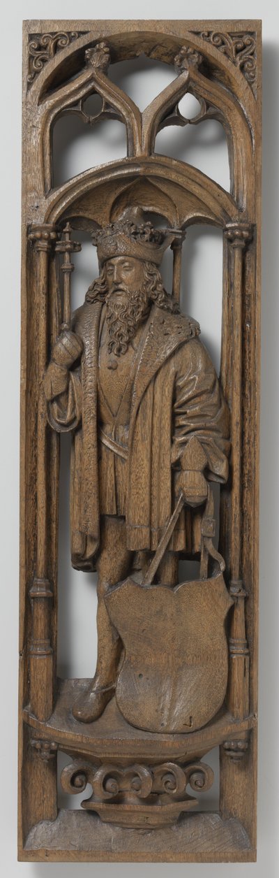 オルガンケースのパネル、c。 1510-20（多色の痕跡のあるオーク） 作： School Netherlandish