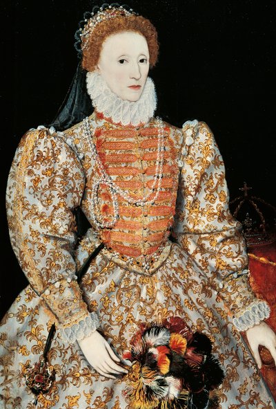 クイーン・エリザベス1世 1575年頃 （油彩・パネル 作： School Netherlandish