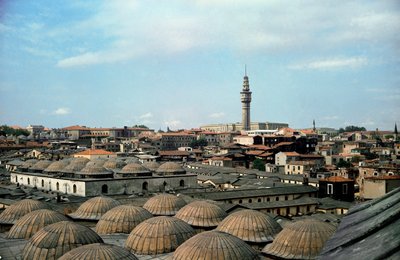 イスタンブールの全景とグレートバザールのドーム群 作： School Ottoman