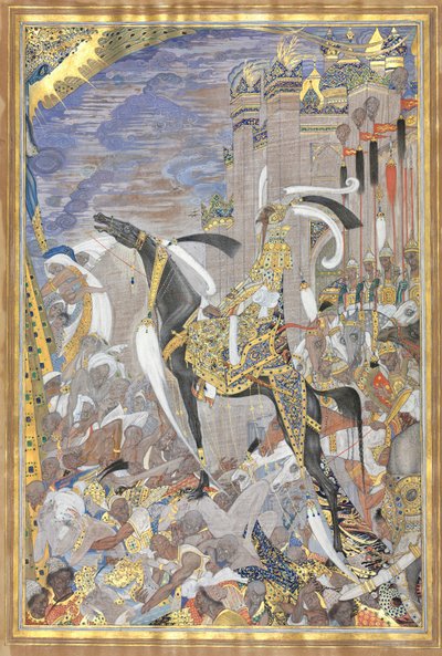 包囲戦の後、都市に入る勝利軍 作： School Pakistani
