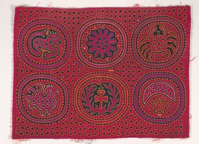 Painel de camisa (mola), Povo Kuna, Ilhas San Blas, c.1950 (algodão aplicado) 作： School Panamanian