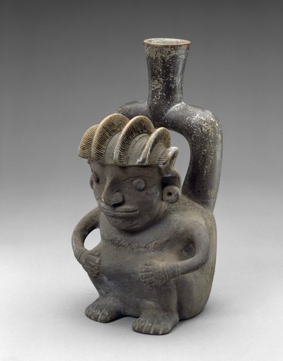 着席した男、クピスニケ文化の船 作： School Peruvian