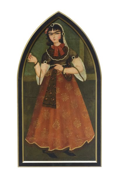 若い女性、ムハンマド・ハッサンの信奉者作、作者不詳（油彩・キャンバス） 作： School Qajar