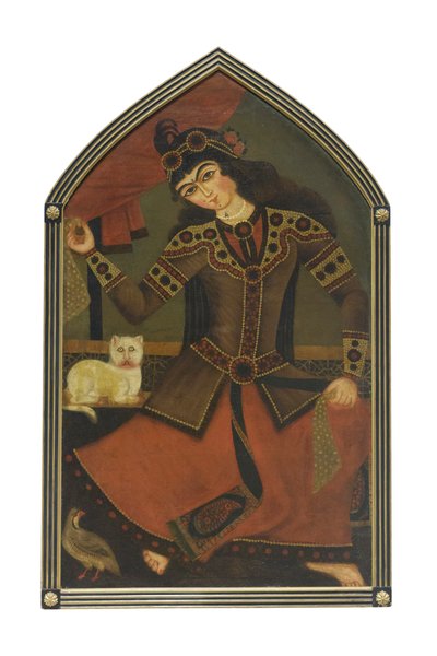 若い女性、作者不詳（油彩・キャンバス） 作： School Qajar