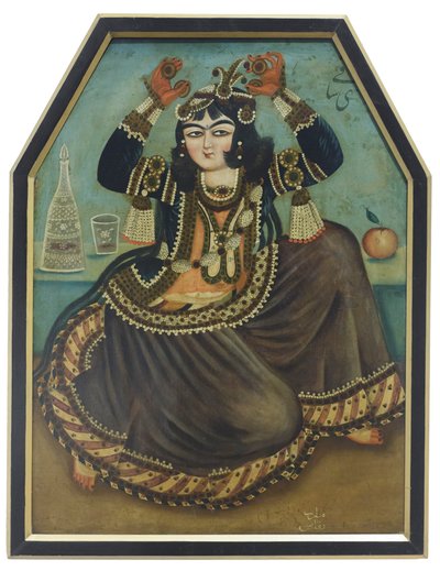 踊る女、作者不詳（油彩・キャンバス） 作： School Qajar