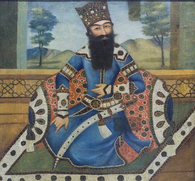 ファト・アリ・シャーの肖像、作者不詳（油彩・キャンバス） 作： School Qajar