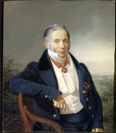 画家アレクサンダー ザウアーヴェルト (1782-1844) の肖像画。 (画家 A. Sauerweld の肖像)。 匿名の絵画、カンヴァスに油彩、19世紀にデビュー。 ロシア美術 作： School Russian