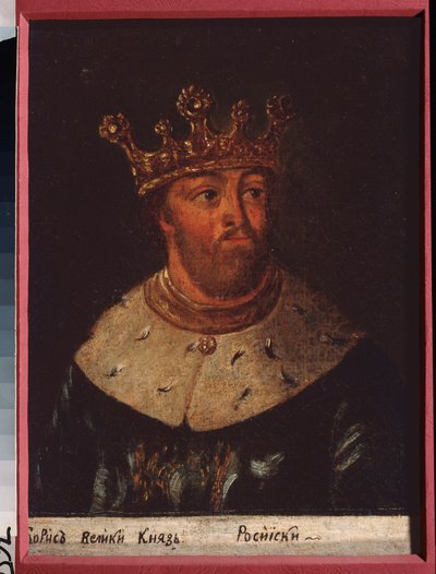 ロシア皇帝ボリス・フェドロビッチ・ゴドゥノフ (1552-1605) の肖像画。 ロシアの巨匠の絵画、キャンバスに油彩 作： School Russian