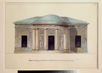 コンサートホール。 ロシアの巨匠の作品、紙に水彩、1826 年頃。国立野外博物館ツァルコエ セロー、サンクトペテルブルク。 作： School Russian