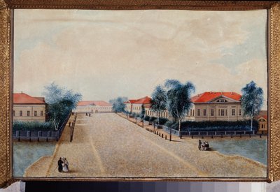 トヴェリ (ロシア) の財務省のビュー。 ロシアの巨匠の絵、キャンバスに油彩、1830 年頃。 ロシア美術 作： School Russian