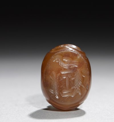 火の祭壇のインタリオ、400年頃（カルセドニー 作： School Sasanian