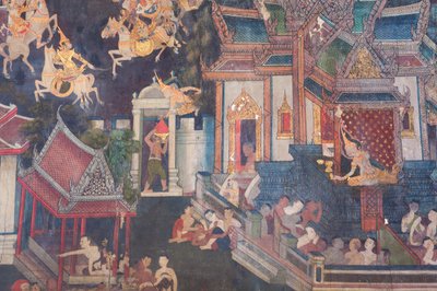 王爺の宮殿、ブッディサワン礼拝堂の壁画（絵画） 作： School Thai