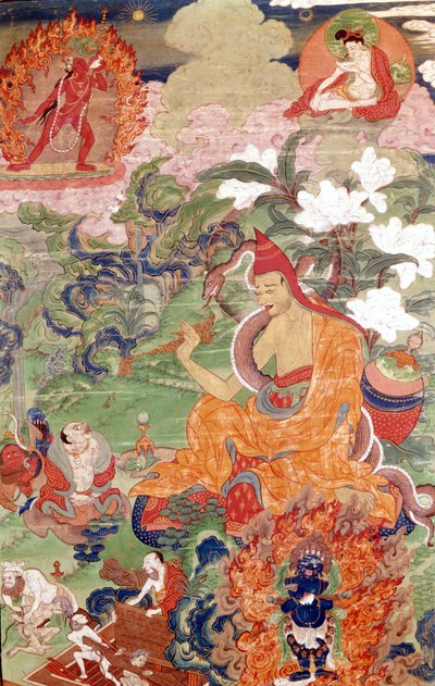ベンガルの魔術師アバヤカヴァ、チベットのタイカ、ギメ美術館、パリ 作： School Tibetan