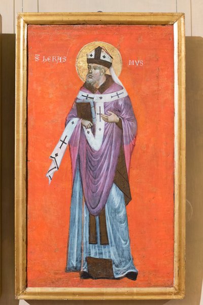 聖エラスムス、ヴェネツィアのビザンチンの画家、4世紀前半（パネルに油彩） 作： School Veneto Byzantine