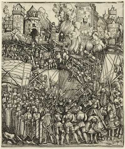 マクシミリアン1世の凱旋門からのニーダーエスターライヒ州からのハンガリー人の追放 作： School of Albrecht Dürer
