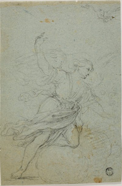 天使アンナンシェート（レクト）；サムソンとライオン（裏面） 作： School of Guido Reni