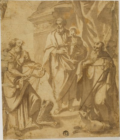 聖ヨセフと幼子キリスト、聖マルコとアントニオと共に 作： School of Guido Reni