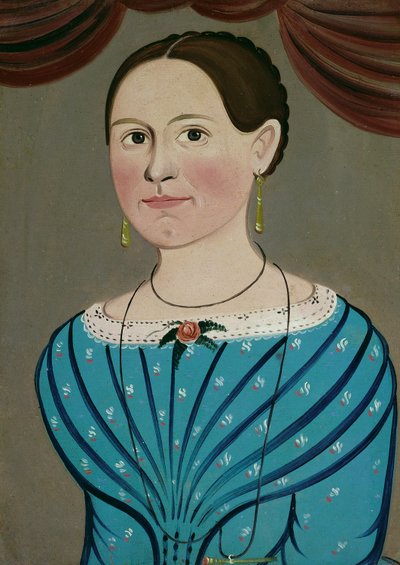 青いドレスを着た女性、c。 1840年。 作： School of William Matthew Prior