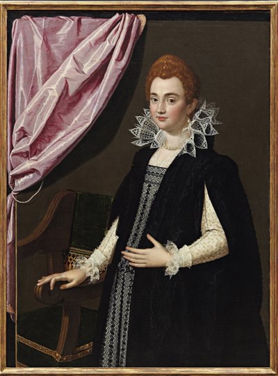 "マリー・ド・メディチ（1575-1642）の肖像"。スキピオーネ・プルツォーネ（1550-1598）の絵画 - 1594年 - 油彩・キャンバス - 薄さ132,1x96,5 cm プライベート・コレクション 作： Scipione Pulzone