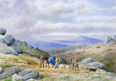 高地での射撃パーティー、1868（紙にトイレ） 作： Scottish School