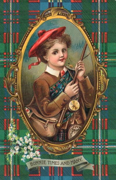 英国年賀状（カラーリトグラフ） 作： Scottish School