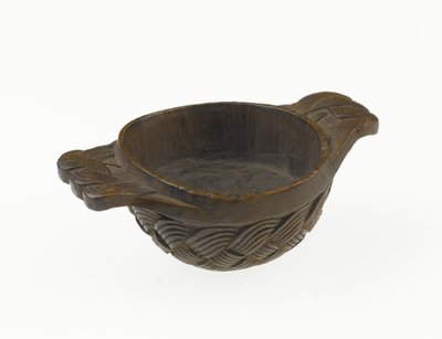 Quaich（クアイチ）：1700年頃、木製のハイランド・ボウルまたは酒器（木製 作： Scottish School