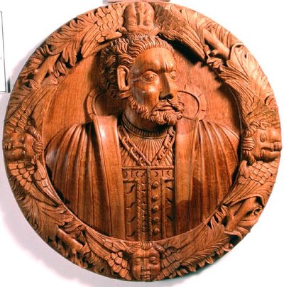 王の臨終の間」の天井にある円柱（木製） 作： Scottish School