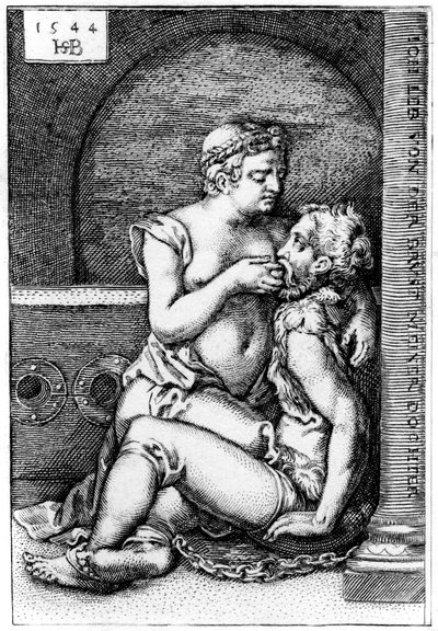 「キモンとペロ」、1544 1849。 作： Sebald Beham