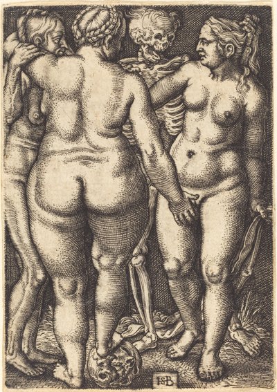 死と三人の裸婦 作： Sebald Beham
