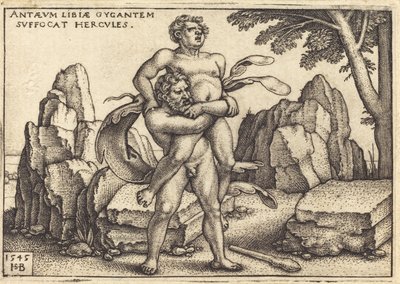 アンタイオスを殺すヘラクレス 作： Sebald Beham