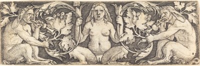 3 つのサテュロスの飾り 作： Sebald Beham
