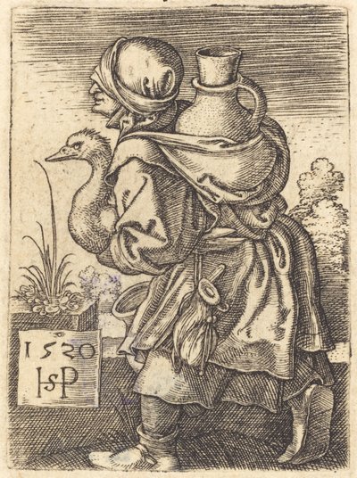 市場に行く農民の女性 作： Sebald Beham