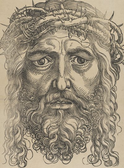 いばらの冠をかぶったキリストの頭、約。 1520年。 作： Sebald Beham
