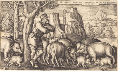豚と放蕩息子 作： Sebald Beham