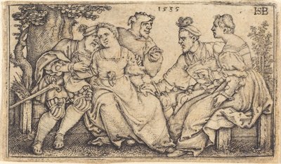 ピエロと 2 つの愛情のあるペア 作： Sebald Beham