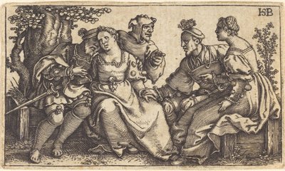 ピエロと 2 つの愛情のあるペア 作： Sebald Beham