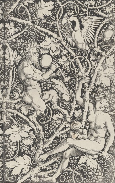 サテュロス一家の壁紙、1515年。 作： Sebald Beham