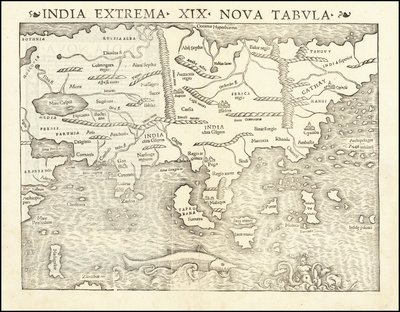 1542年、セバスチャン・ミュンスターによるアジア地図 作： セバスチャン・ミュンスター