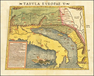 1545年 プトレマイオスの第5次ヨーロッパ地図 セバスチャン・ミュンスター著 作： セバスチャン・ミュンスター