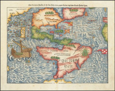 セバスチャン・ミュンスターによる1561年アメリカ大陸地図 作： セバスチャン・ミュンスター