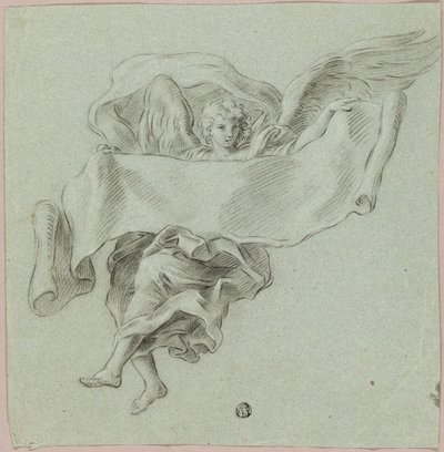 プッティを連れた天使 作： Sebastiano Conca