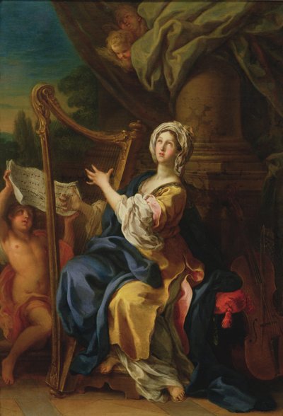 聖セシリア、1733年（銅に油彩） 作： Sebastiano Conca
