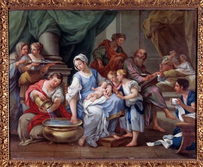 洗礼者聖ヨハネの誕生」 セバスティアーノ・コンカ（1680～1764）の絵画 18世紀 イタリア・モンテカッシーノ修道院付属美術館 作： Sebastiano Conca